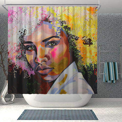 BigProStore Fancy African Print Shower Curtains African Girl Bathroom Designs BPS0029 Small (165x180cm | 65x72in) Shower Curtain