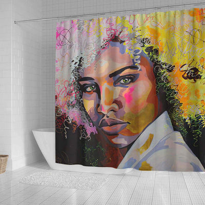 BigProStore Fancy African Print Shower Curtains African Girl Bathroom Designs BPS0029 Shower Curtain