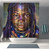 BigProStore Fancy African Style Shower Curtain Black Girl Bathroom Decor BPS0149 Small (165x180cm | 65x72in) Shower Curtain