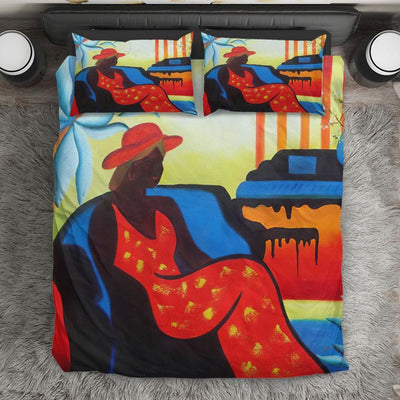 BigProStore African Bedding Sets Fancy Afro American Afro Girl African Print Duvet Cover Sets Bedding Sets / TWIN SIZE (68"x86" / 172x220cm) Bedding Sets
