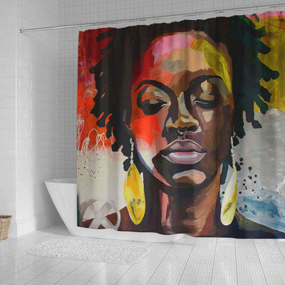 BigProStore Fancy Afro American Shower Curtains Afro Woman Bathroom Decor Idea BPS0076 Shower Curtain