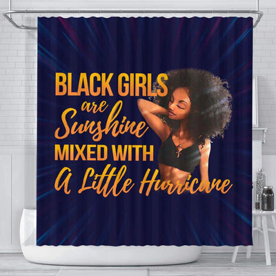 BigProStore Fancy Black Girls Are Sunshine Mixed With A Little Hurricane African American Print Shower Curtains African Bathroom Accessories BPS082 Small (165x180cm | 65x72in) Shower Curtain