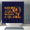 BigProStore Fancy Black Girls Are Sunshine Mixed With A Little Hurricane African American Print Shower Curtains African Bathroom Accessories BPS082 Shower Curtain