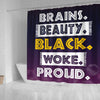 BigProStore Fancy Brains Beauty Black Woke Proud Black History Shower Curtains Afro Bathroom Decor BPS105 Small (165x180cm | 65x72in) Shower Curtain