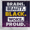 BigProStore Fancy Brains Beauty Black Woke Proud Black History Shower Curtains Afro Bathroom Decor BPS105 Shower Curtain