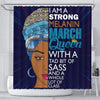 BigProStore Fancy I Am A Strong Melanin March Queen Black African American Shower Curtains African Style Designs BPS060 Small (165x180cm | 65x72in) Shower Curtain