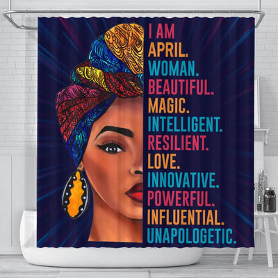 BigProStore Fancy I Am April Woman Beautiful Magic African Style Shower Curtains Afro Bathroom Decor BPS090 Small (165x180cm | 65x72in) Shower Curtain