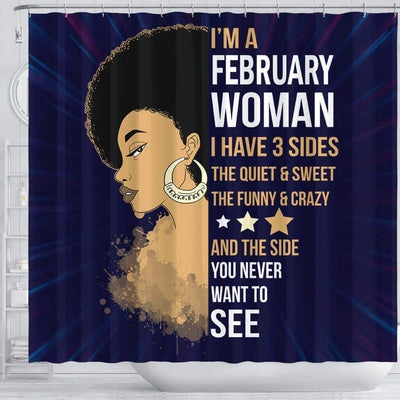 BigProStore Fancy I'm A February Woman Afro Girl African Style Shower Curtains Afro Bathroom Accessories BPS103 Shower Curtain