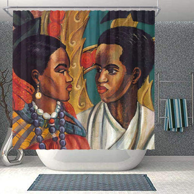 BigProStore Fancy Natural Hair Shower Curtain African Queen Bathroom Decor Idea BPS0248 Small (165x180cm | 65x72in) Shower Curtain