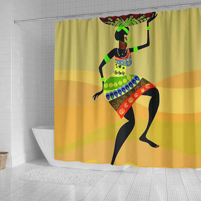 BigProStore Fancy Natural Hair Shower Curtain Afro Lady Bathroom Decor BPS0252 Shower Curtain
