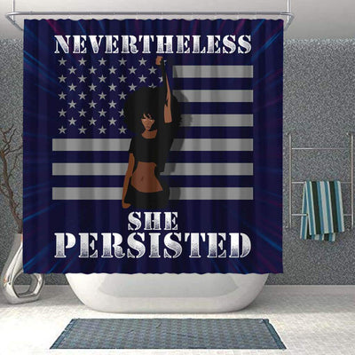 BigProStore Fancy Nevertheless She Persisted Afro Girl Rise Black History Shower Curtains African Bathroom Decor BPS186 Shower Curtain