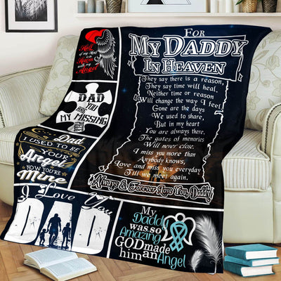 For My Daddy In Heaven Missing Dad Blanket