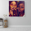 BigProStore Framed Black Art Beautiful African American Girl African American Black Art Afrocentric Wall Decor BPS64767 16" x 16" x 0.75" Square Canvas