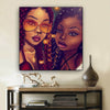BigProStore Framed Black Art Beautiful African American Girl African American Black Art Afrocentric Wall Decor BPS64767 24" x 24" x 0.75" Square Canvas