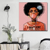 BigProStore Framed Black Art Beautiful African American Woman African American Abstract Art Afrocentric Home Decor Ideas BPS96178 16" x 16" x 0.75" Square Canvas