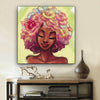 BigProStore Framed Black Art Beautiful Afro American Woman Abstract African Wall Art Afrocentric Living Room Ideas BPS25788 12" x 12" x 0.75" Square Canvas