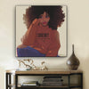 BigProStore Framed Black Art Beautiful Afro Girl Modern Black Art Afrocentric Decorating Ideas BPS30536 12" x 12" x 0.75" Square Canvas
