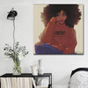 BigProStore Framed Black Art Beautiful Afro Girl Modern Black Art Afrocentric Decorating Ideas BPS30536 16" x 16" x 0.75" Square Canvas