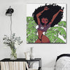 BigProStore Framed Black Art Beautiful Black American Girl African American Art Prints Afrocentric Home Decor BPS95462 16" x 16" x 0.75" Square Canvas