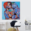 BigProStore Framed Black Art Cute Afro American Girl African American Women Art Afrocentric Decor BPS69863 24" x 24" x 0.75" Square Canvas