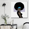 BigProStore Framed Black Art Cute Black Afro Girls African American Black Art Afrocentric Wall Decor BPS57095 16" x 16" x 0.75" Square Canvas