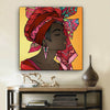 BigProStore Framed Black Art Cute Black Afro Lady African American Black Art Afrocentric Living Room Ideas BPS12176 24" x 24" x 0.75" Square Canvas