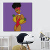 BigProStore Framed Black Art Cute Black American Girl African Canvas Afrocentric Home Decor Ideas BPS61836 24" x 24" x 0.75" Square Canvas