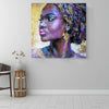 BigProStore Framed Black Art Cute Melanin Poppin Girl African American Art Prints Afrocentric Home Decor BPS78012 16" x 16" x 0.75" Square Canvas