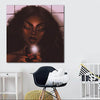 BigProStore Framed Black Art Pretty African American Woman African Canvas Wall Art Afrocentric Living Room Ideas BPS37400 24" x 24" x 0.75" Square Canvas