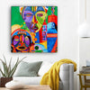 BigProStore Framed Black Art Pretty Afro American Woman African Black Art Afrocentric Home Decor Ideas BPS19889 12" x 12" x 0.75" Square Canvas