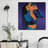 BigProStore Framed Black Art Pretty Black Afro Girls African American Abstract Art Afrocentric Decor BPS73598 16" x 16" x 0.75" Square Canvas