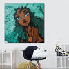 BigProStore Framed Black Art Pretty Black Afro Girls African American Artwork On Canvas Afrocentric Decor BPS34874 24" x 24" x 0.75" Square Canvas