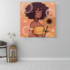BigProStore Framed Black Art Pretty Black Afro Girls African American Wall Art And Decor Afrocentric Home Decor Ideas BPS48222 16" x 16" x 0.75" Square Canvas