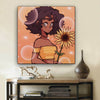 BigProStore Framed Black Art Pretty Black Afro Girls African American Wall Art And Decor Afrocentric Home Decor Ideas BPS48222 24" x 24" x 0.75" Square Canvas