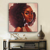 BigProStore Framed Black Art Pretty Black American Girl African American Wall Art And Decor Afrocentric Living Room Ideas BPS64107 12" x 12" x 0.75" Square Canvas