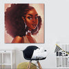 BigProStore Framed Black Art Pretty Black American Girl African American Wall Art And Decor Afrocentric Living Room Ideas BPS64107 24" x 24" x 0.75" Square Canvas