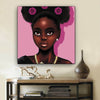 BigProStore Framed Black Art Pretty Black Girl African American Framed Wall Art Afrocentric Living Room Ideas BPS18835 12" x 12" x 0.75" Square Canvas