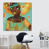 BigProStore Framed Black Art Pretty Black Girl African American Prints Afrocentric Decorating Ideas BPS86401 24" x 24" x 0.75" Square Canvas