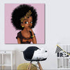 BigProStore Framed Black Art Pretty Melanin Girl Black History Wall Art Afrocentric Decorating Ideas BPS81925 24" x 24" x 0.75" Square Canvas