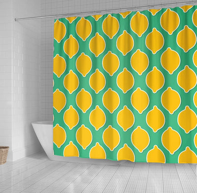 BigProStore Shower Curtain Decor Fruit Summer Pattern Lemons Pattern Shower Curtain Bathroom Decor Lemon Shower Curtain