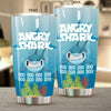 BigProStore Funny Angry Shark Doo Doo Doo Tumbler Womens Custom Father's Day Mother's Day Gift Idea BPS220 White / 20oz Steel Tumbler