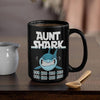 BigProStore Funny Aunt Shark Doo Doo Doo Coffee Mug Womens Custom Father's Day Mother's Day Gift Idea BPS954 Black / 15oz Coffee Mug