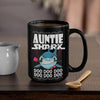 BigProStore Funny Auntie Shark Doo Doo Doo Coffee Mug Shark And Rose Womens Custom Father's Day Mother's Day Gift Idea BPS230 Black / 15oz Coffee Mug