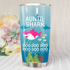 BigProStore Funny Auntie Shark Doo Doo Doo Tumbler Womens Custom Father's Day Mother's Day Gift Idea BPS575 White / 20oz Steel Tumbler
