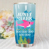 BigProStore Funny Aunty Shark Doo Doo Doo Tumbler Womens Custom Father's Day Mother's Day Gift Idea BPS689 White / 20oz Steel Tumbler