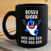 BigProStore Funny Bossy Shark Doo Doo Doo Coffee Mug Cute Shark Baby Wearing Sunglasses Womens Custom Father's Day Mother's Day Gift Idea BPS468 Black / 11oz Coffee Mug