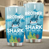 BigProStore Funny Brother Shark Doo Doo Doo Tumbler Mens Custom Father's Day Mother's Day Gift Idea BPS636 White / 20oz Steel Tumbler