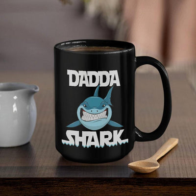 BigProStore Funny Dadda Shark Coffee Mug Womens Custom Father's Day Mother's Day Gift Idea BPS916 Black / 15oz Coffee Mug