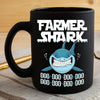 BigProStore Funny Farmer Shark Doo Doo Doo Coffee Mug Womens Custom Father's Day Mother's Day Gift Idea BPS861 Black / 11oz Coffee Mug