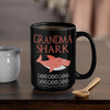 BigProStore Funny Grandma Shark Doo Doo Doo Coffee Mug Womens Custom Father's Day Mother's Day Gift Idea BPS690 Black / 15oz Coffee Mug